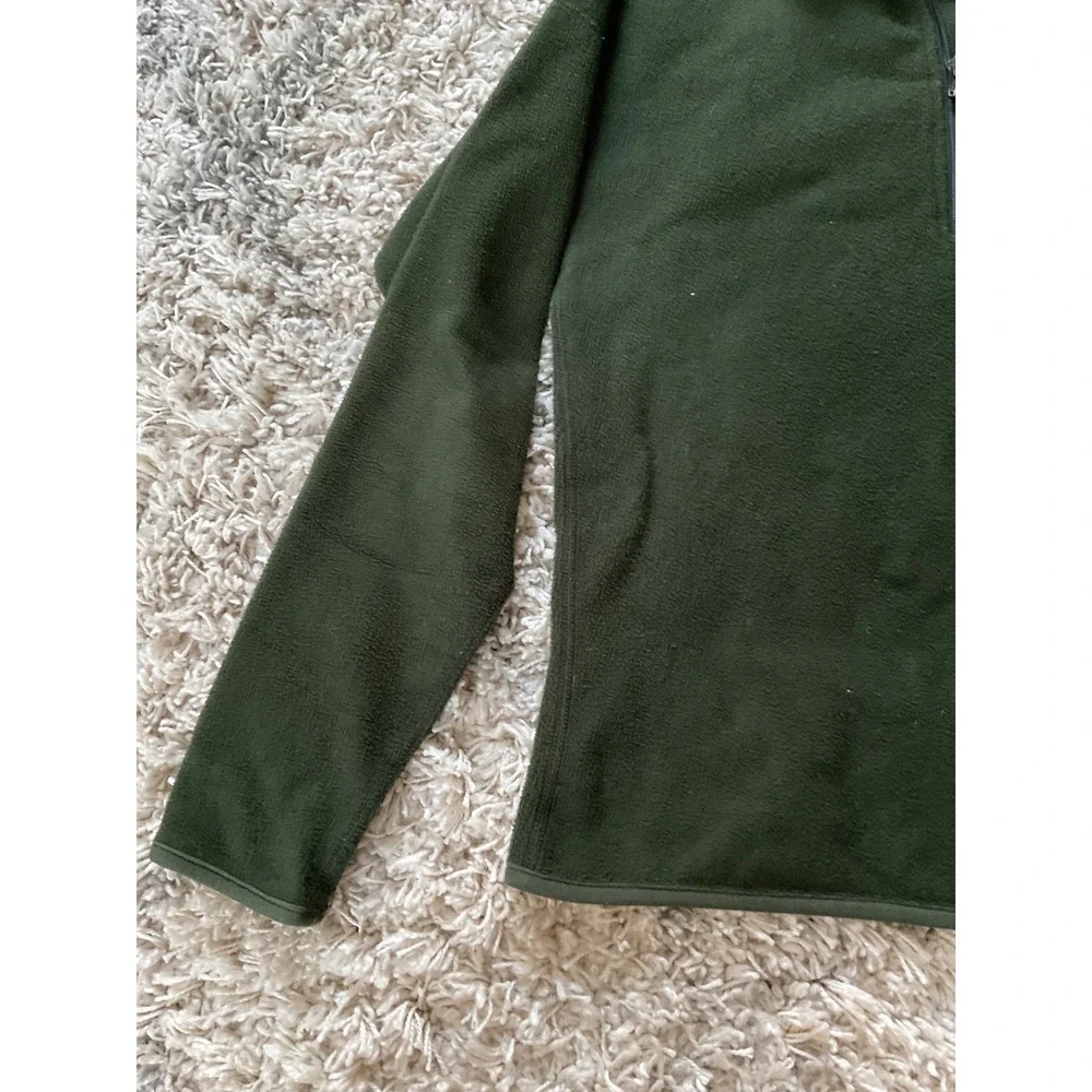Roffe‎ Polartec Mens Quarter Zip Fleece Pullover Forest Green Jacket Large